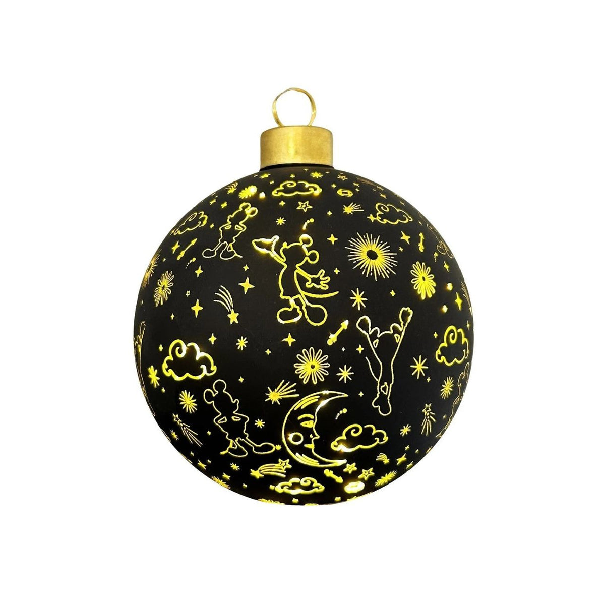 Bring festive magic to your tree with this enchanting Disney Mickey Mouse Galaxy Christmas Bauble. Featuring the beloved character set against a mesmerizing galaxy backdrop, this ornament showcases elegant black and gold detailing that adds timeless sophistication to any holiday display.