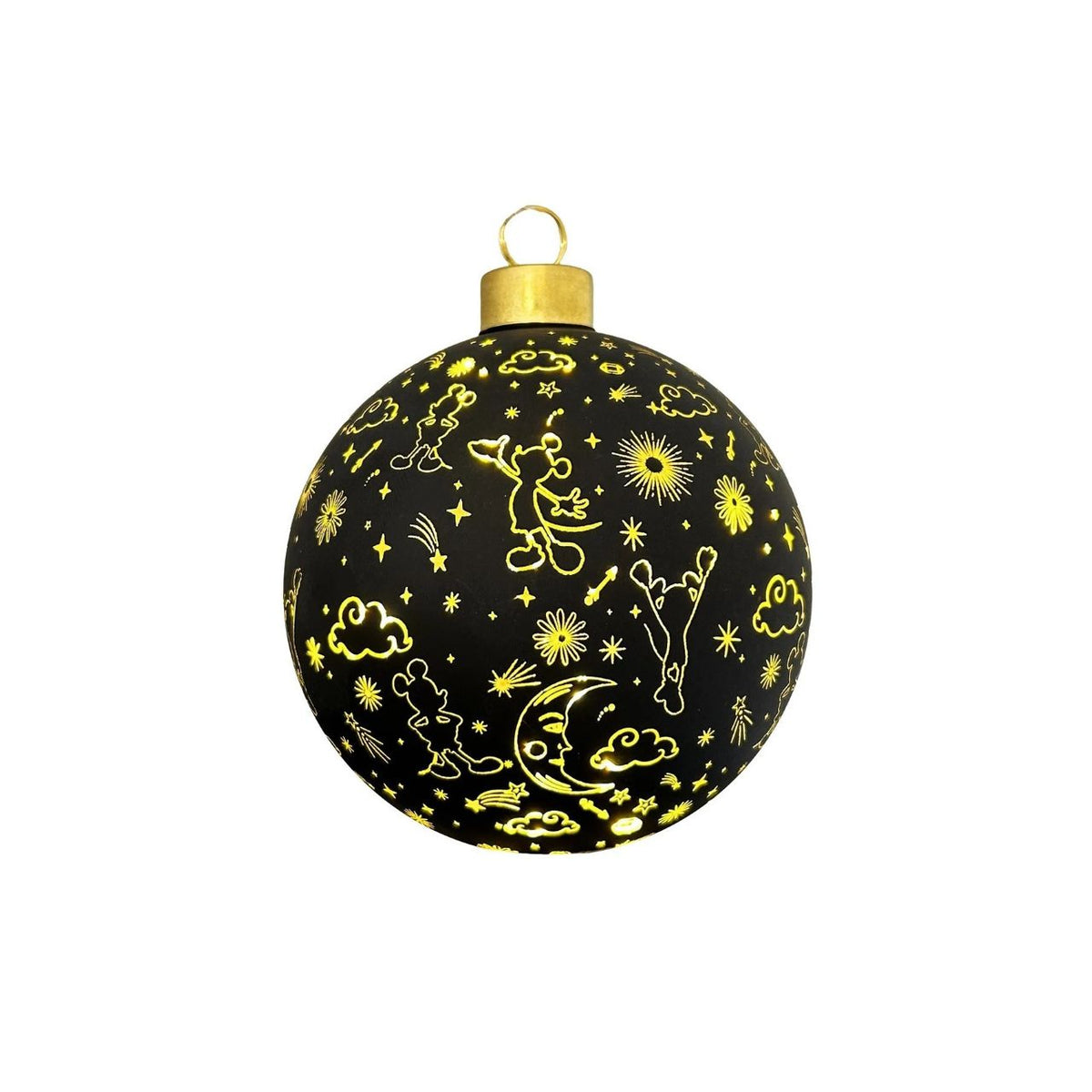 Bring festive magic to your tree with this enchanting Disney Mickey Mouse Galaxy Christmas Bauble. Featuring the beloved character set against a mesmerizing galaxy backdrop, this ornament showcases elegant black and gold detailing that adds timeless sophistication to any holiday display.