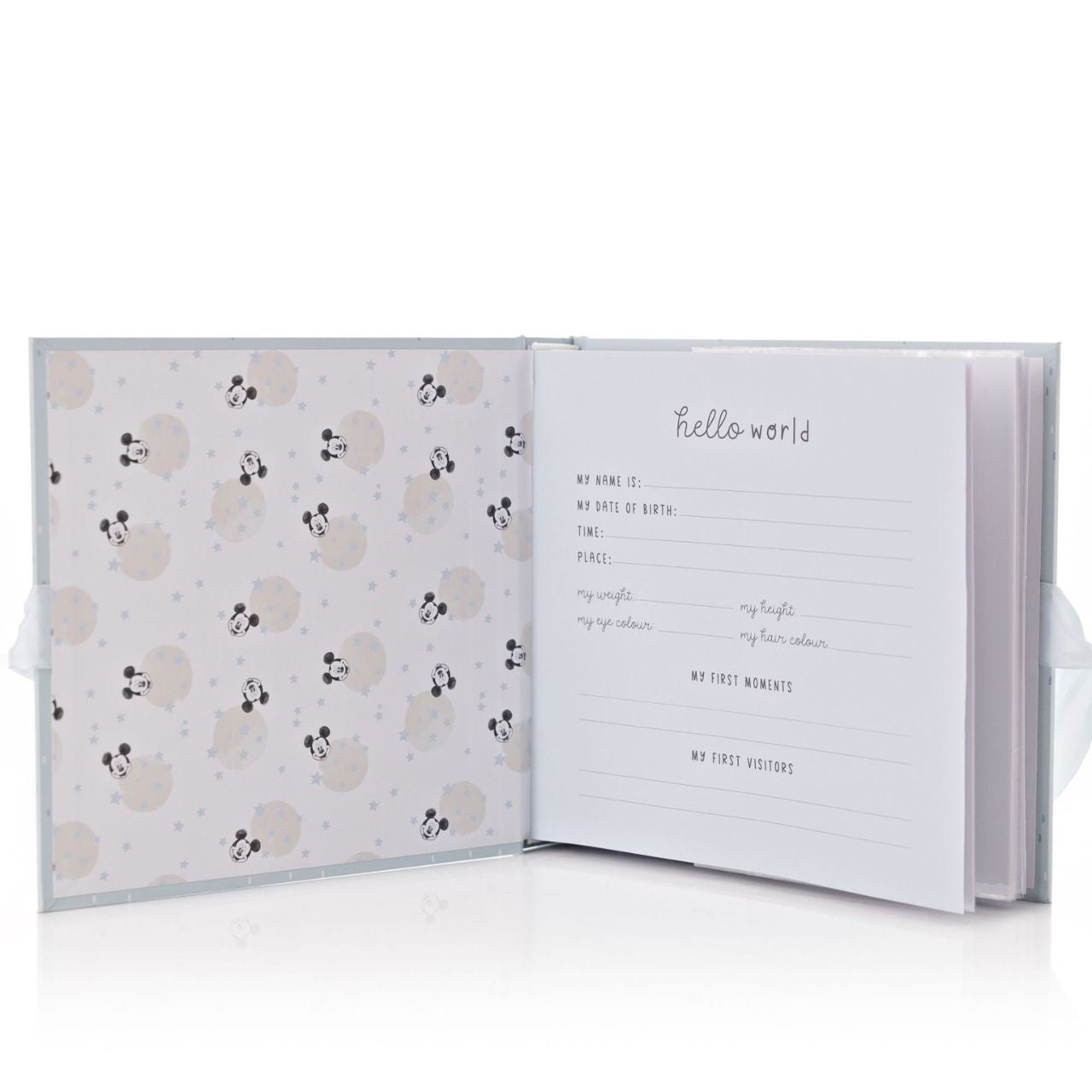 Keep the precious moments shared with your little one alive with this sweet Mickey photo album.  With a timeless blue design, this keepsake makes a great gift for expecting parents.
