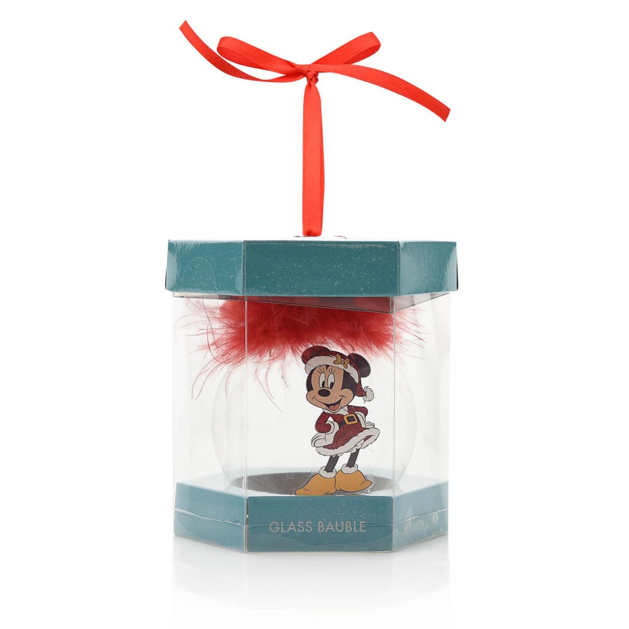 Disney Minnie Feather Christmas Bauble  Bring some magic to your festive celebrations with this gorgeous feather Minnie bauble. Perfect for any little Disney lovers in your life, make their Christmas shine a little brighter this year by using this decoration to adorn your tree.