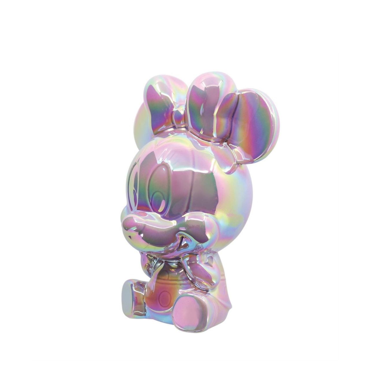 Make saving fun with the Minnie Ceramic Money Bank by Disney Showcase. It is the perfect, practical décor piece for Disney fans of all ages. At 18cm tall with a dazzling pink, iridescent finish this piece is guaranteed to catch the attention of all that see it and will add the Disney magic to any home.