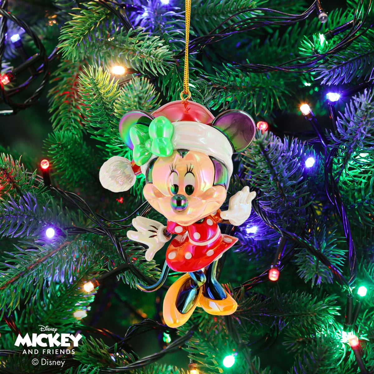 Bring instant Disney magic to your Christmas tree with this charming Minnie Mouse hanging ornament.