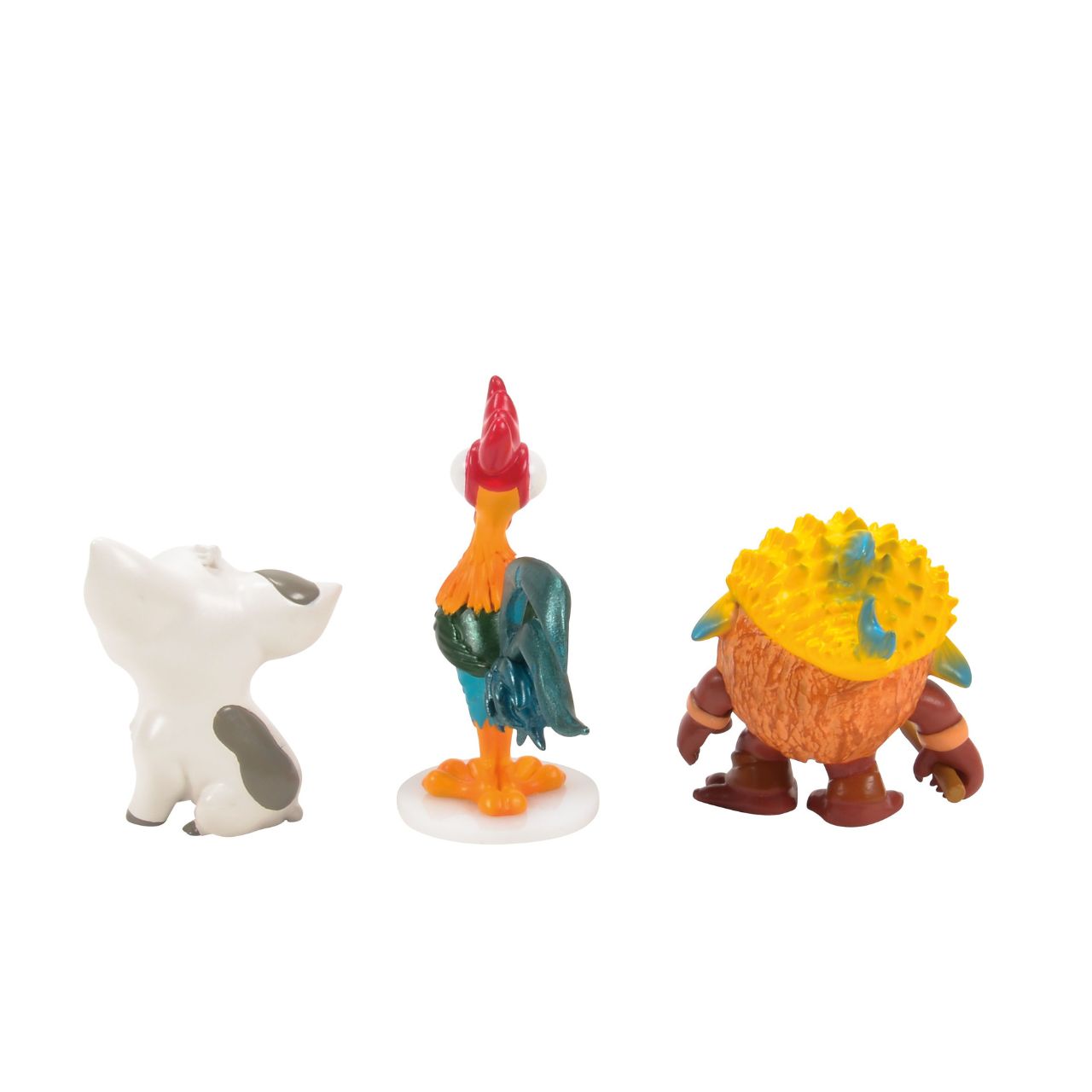 This adorable figurine set features the characters and companions of Moana.