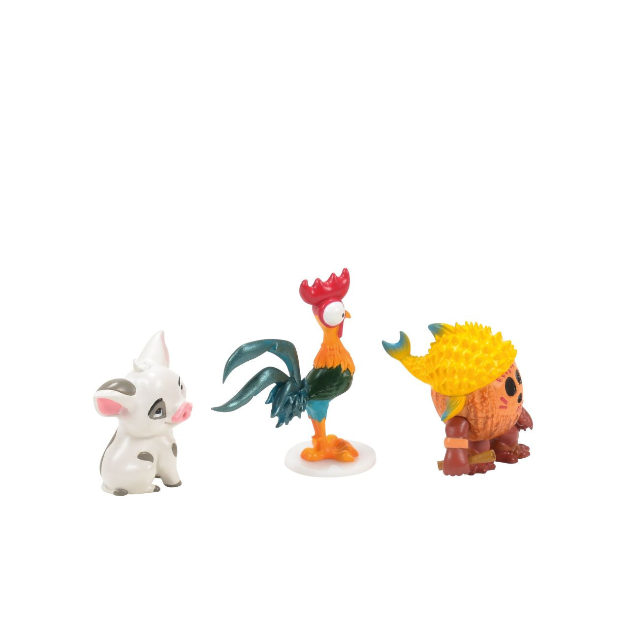 This adorable figurine set features the characters and companions of Moana.
