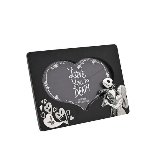 Declare your love with a spooky twist using this Disney The Nightmare Before Christmas picture frame. Featuring Jack Skellington, bats, and a large heart-shaped centerpiece, it's the perfect gift for fans of the classic film.