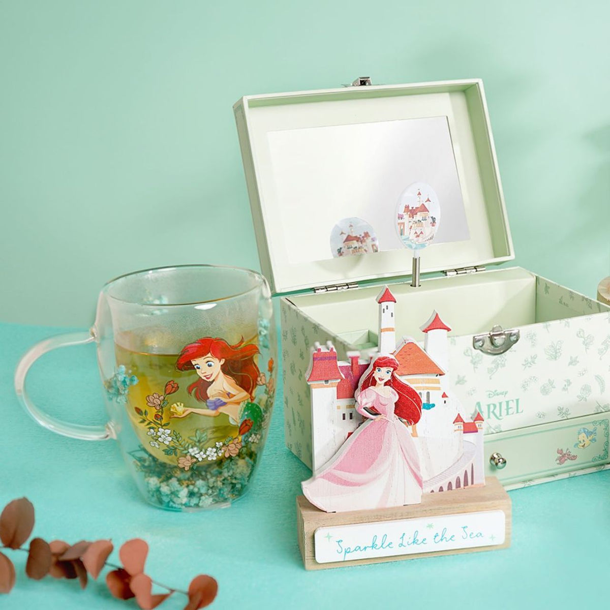 Princess Glass Containers Disney Pastel Princess Floral Decorative Glass Mug - Ariel – Horgan's ...