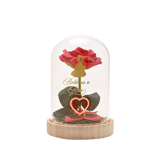 Bring the magic of Disney to the home with the Disney Pastel Princess Florals In A Cloche With Neon Light - Belle.