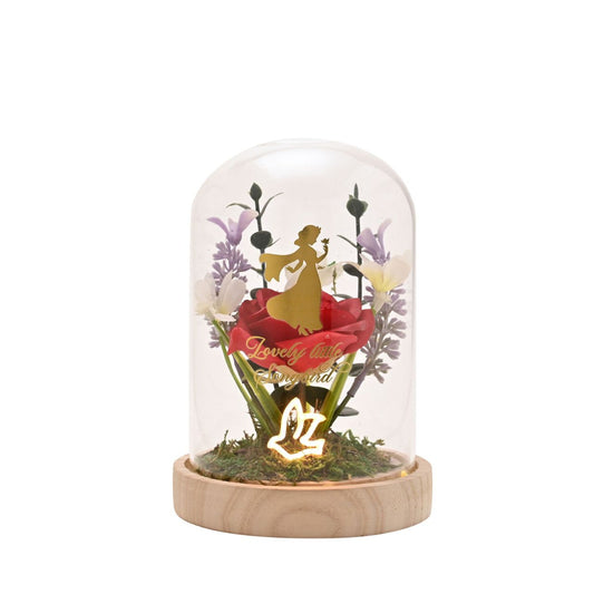 Bring the magic of Disney to the home with the Disney Pastel Princess Florals In A Cloche With Neon Light - Snow White.