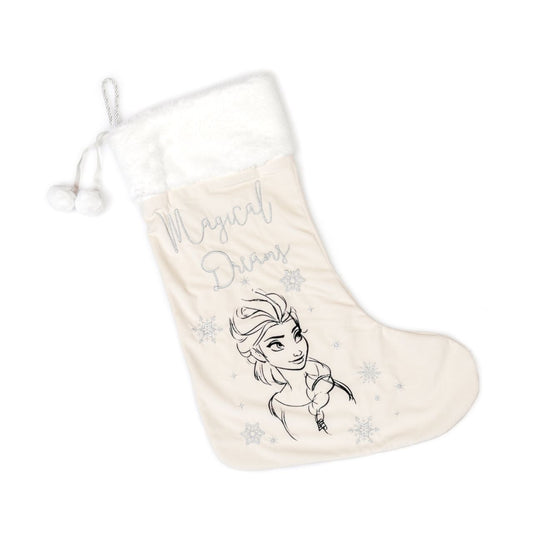 Disney Elsa Plush Velvet Stocking  Give Santa the perfect place to leave those gifts with this beautiful white velveteen Frozen stocking with silver embroidery. From Disney Classic Collectables - luxurious collectable gifts for the enduring Disney fan.