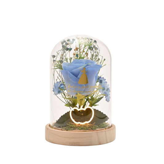 Bring the magic of Disney to the home with the Disney Pastel Princess Florals In A Cloche With Neon Light - Cinderella.