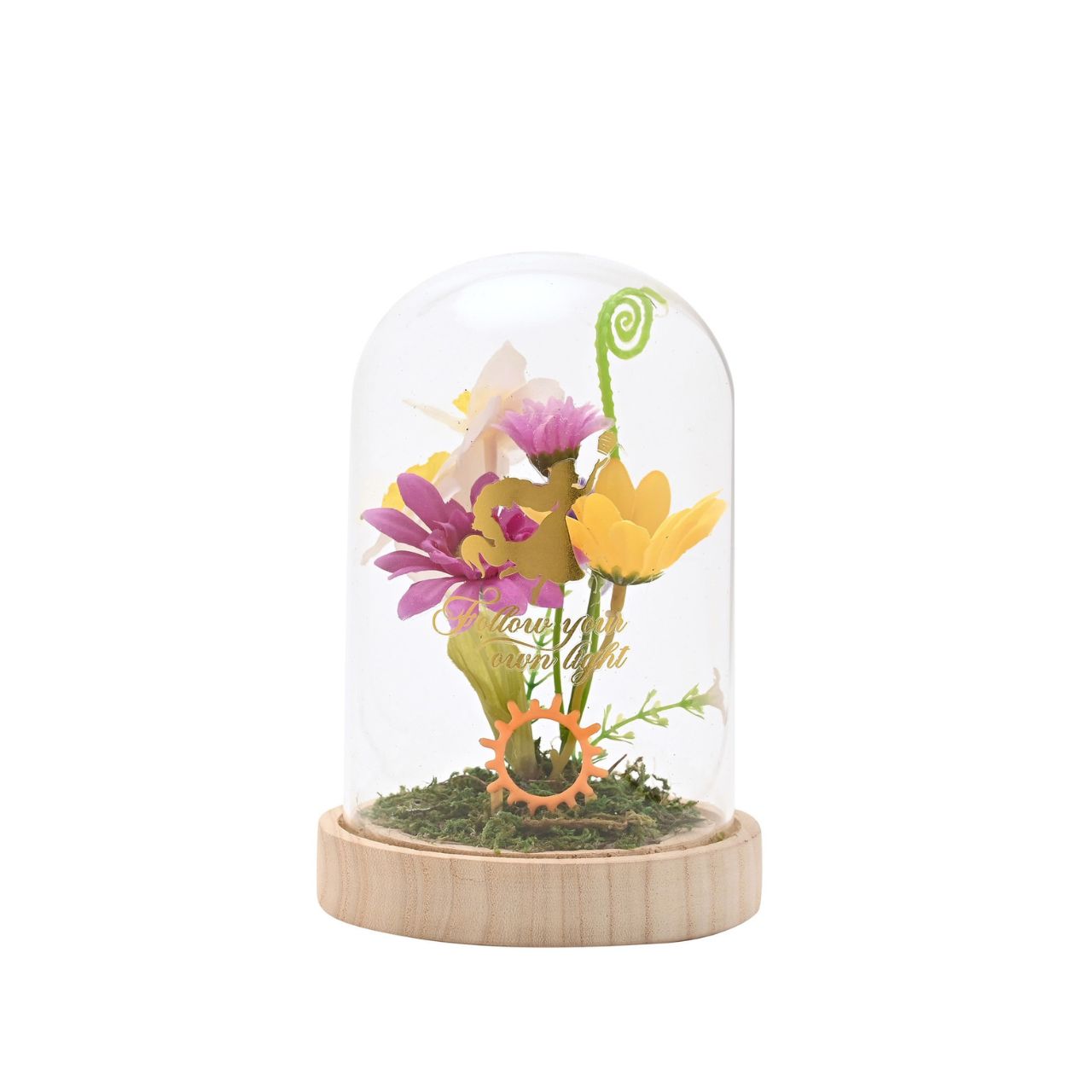 Bring the magic of Disney to the home with the Disney Pastel Princess Florals In A Cloche With Neon Light - Rapunzel.