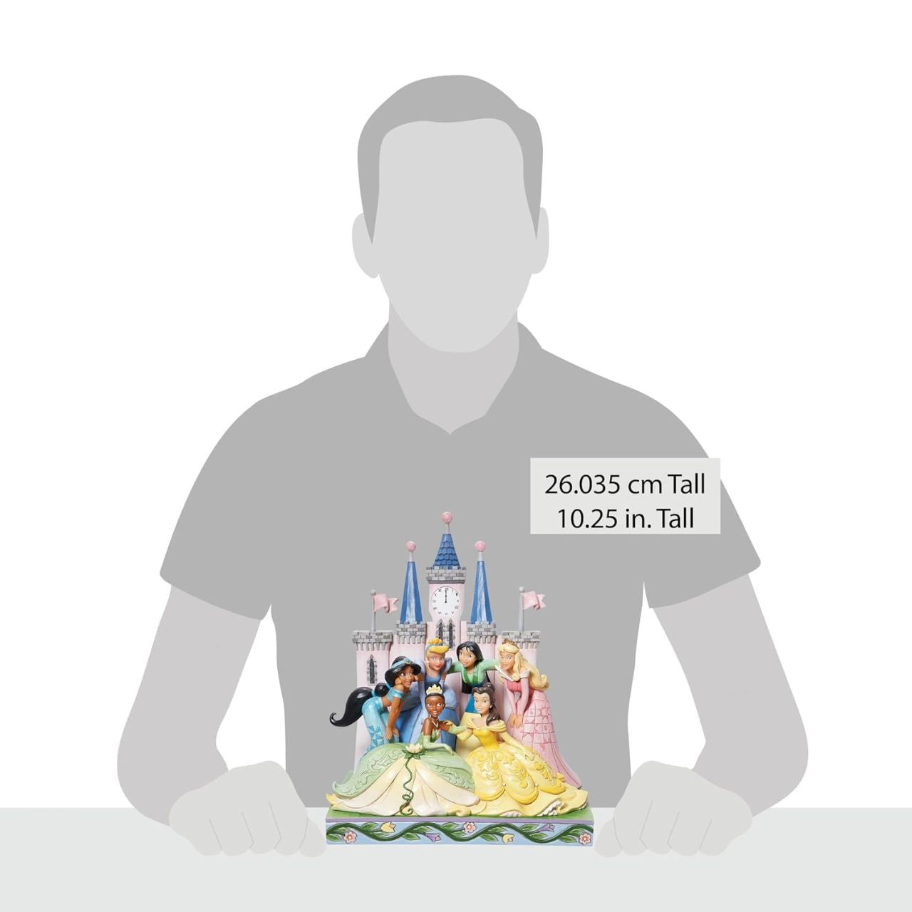 Featuring beloved Disney Princesses such as Jasmine, Belle, Tiana, Cinderella, Mulan and Aurora, this is the perfect gift for any super-fan. Designed by award winning artist Jim Shore, hand crafted using high quality cast stone and hand painted.