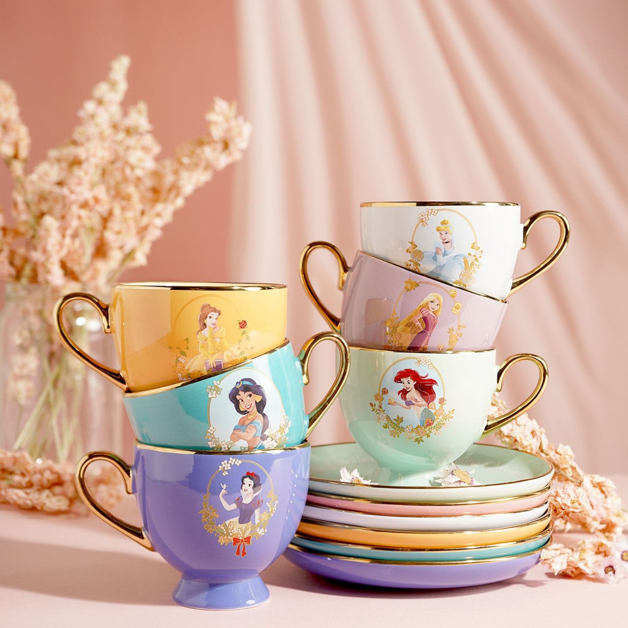 Create a royal tea experience with the Disney Pastel Princess Tea Cup & Saucer - Belle.