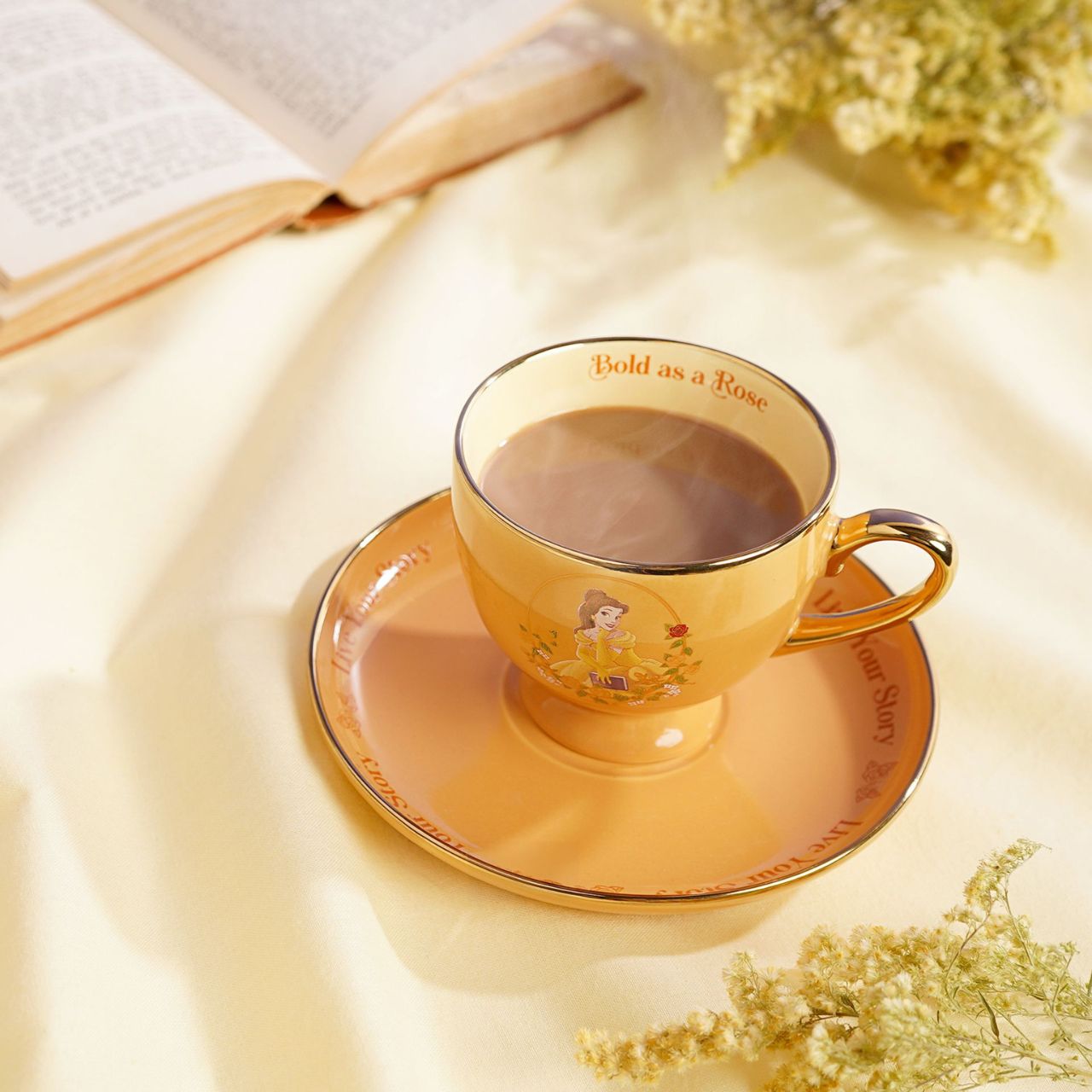 Create a royal tea experience with the Disney Pastel Princess Tea Cup & Saucer - Belle.