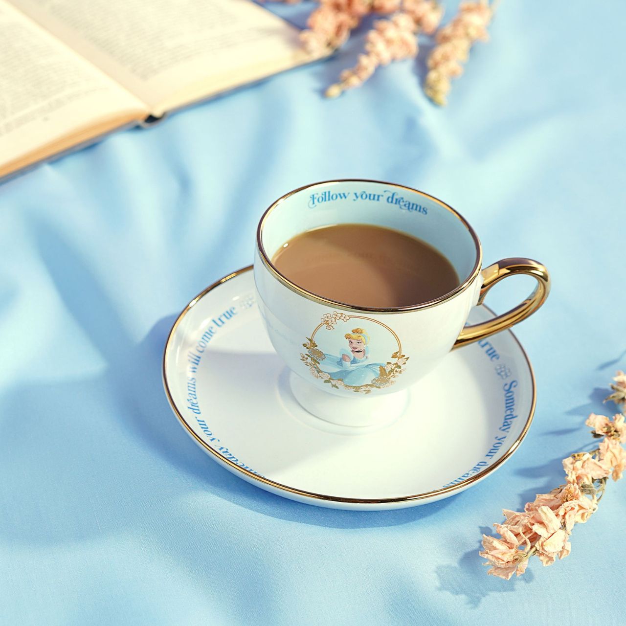 Create a royal tea experience with the Disney Pastel Princess Tea Cup & Saucer - Cinderella.