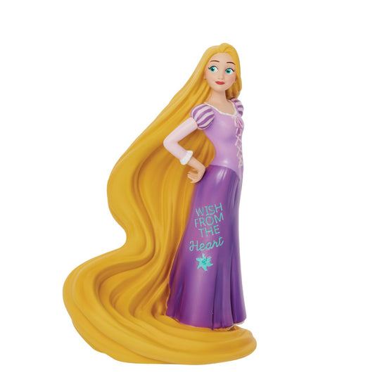 Tangled Rapunzel Wish Princess Expressions Figurine  Rapunzel from the hit Disney film 'Tangled' in an expressive pose with an empowering message that reads "Wish from the Heart"