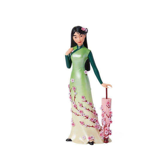 Part of the Disney Showcase Botanical collection, the Botanical Mulan figurine sees Disney's iconic princess in her gorgeous green ombre dress adorned with delicate cherry blossom petals.