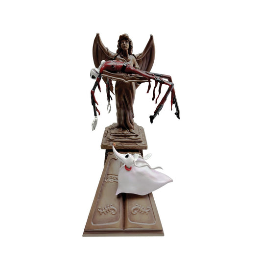Unveil the mystery of Halloween Town with this striking collectible, featuring Jack Skellington and Zero with hauntingly intricate details. Perfect for fans of The Nightmare Before Christmas film, this piece promises to captivate your customers and elevate your store's offerings.