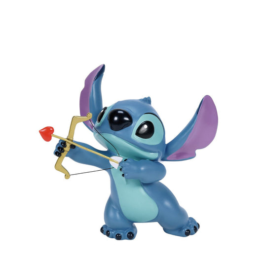 Meet our Stitch Valentine's Moment Figurine, the perfect blend of love and mischief. Handcrafted in vibrant detail, this piece features Stitch charmingly dressed as Cupid, wings and all. Sure to draw hearts and smiles, this romantic, whimsical piece is ideal for Disney fans or anyone yearning for a splash of enchantment.