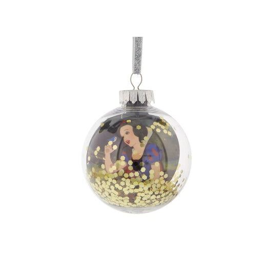 Disney Snow White Sequin 2D Bauble  Bring the magic and glamour of the Disney princesses to the festivity with this wonderful 7.5cm gold Snow White sequin bauble.