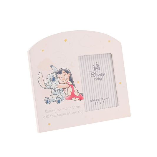 The Stitch Baby Frame is playful pink photo frame showcases a heart-warming cartoon of everyone's favourite Disney alien.