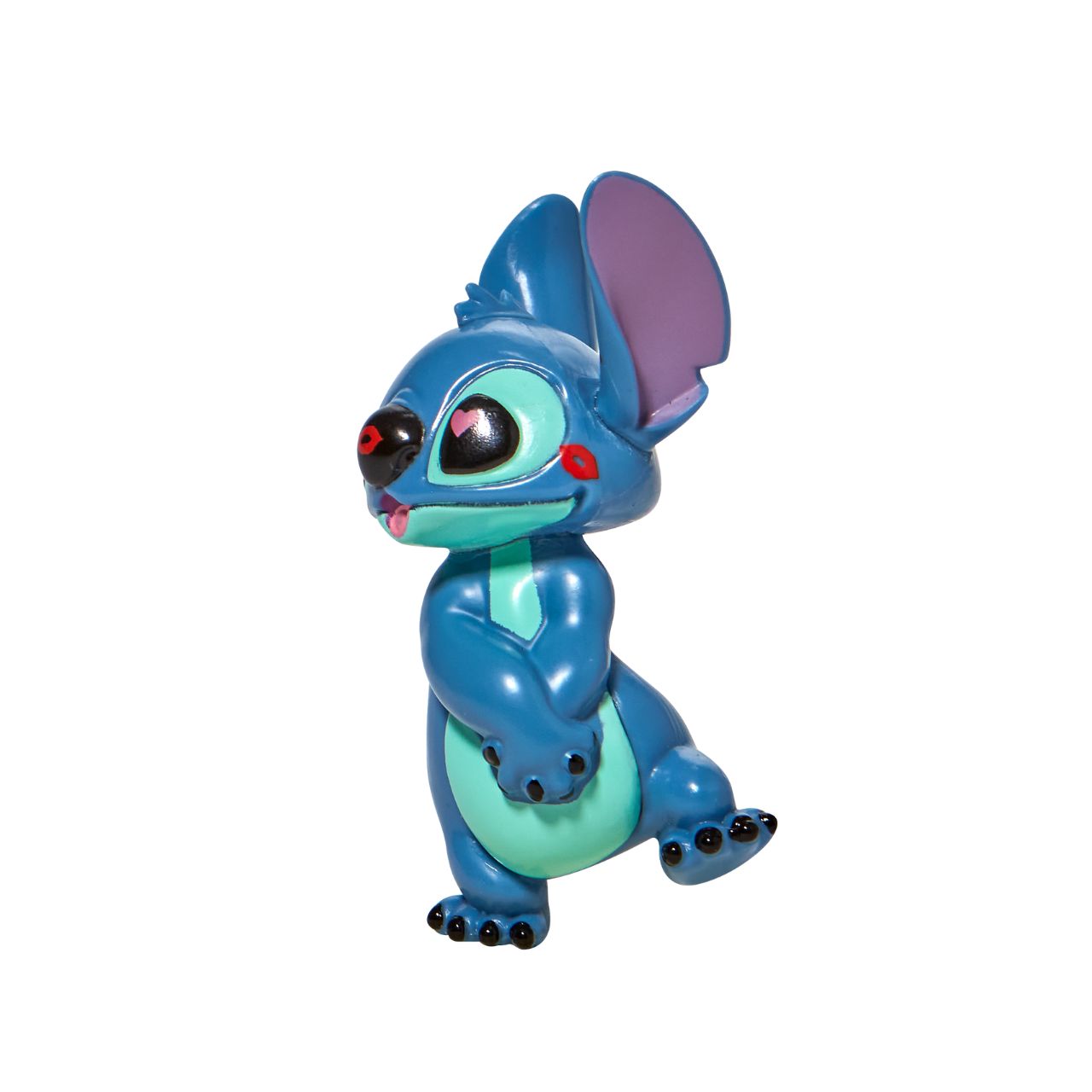 Grand Jester Stitch Covered in Kisses Mini Figurine  This super cute Stitch has been covered in lipstick kisses and looks loved up. He is made from high quality vinyl and is the perfect addition to any Stitch fans collection or bought as a gift for a birthday, Valentines or as a little treat.
