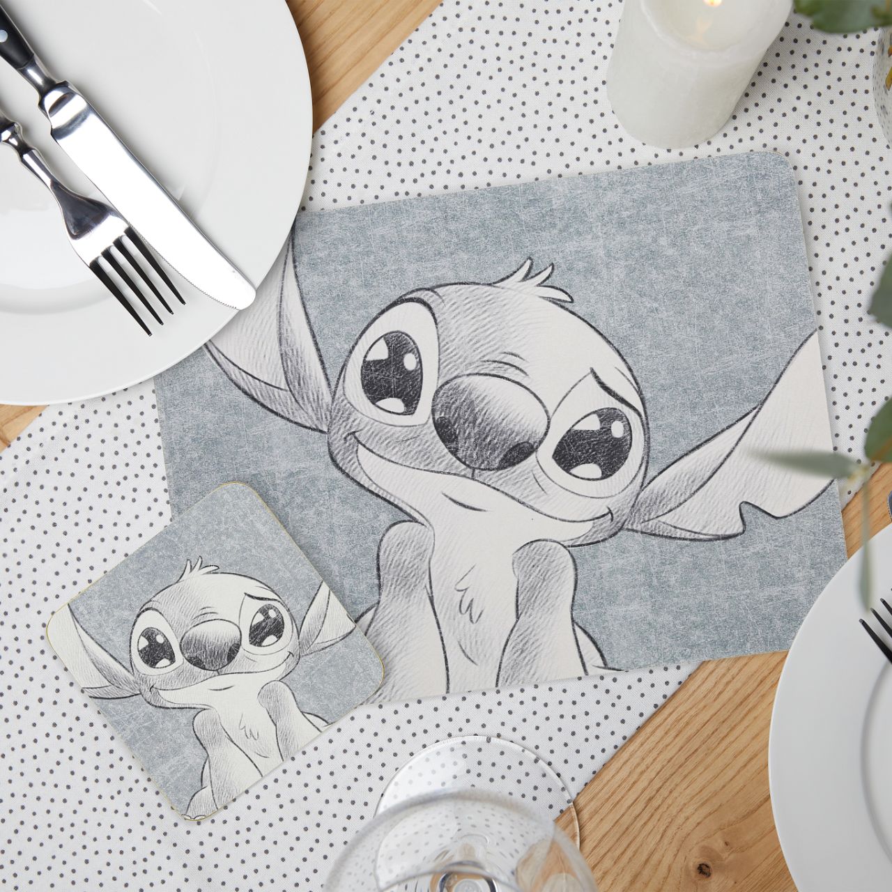 Stitch Ohana Energy Coaster Set of 4  Add a playful touch to your home with these Disney Stitch melamine Coasters. Featuring the lovable alien from the much-loved movie, Lilo and Stitch, these coasters will bring a smile to your face every time you use them. The set of four coasters each featuring an eye-catching illustration of Stitch and can be coordinated with our Stitch placemats.