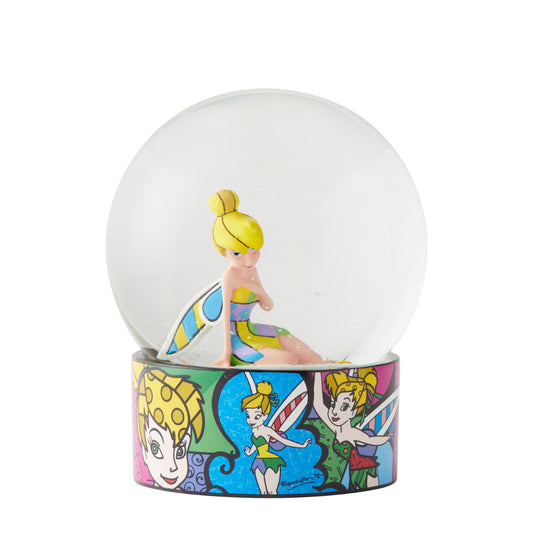 Romero Britto Tinker Bell Snow Globe  Tink, the feisty, fluttering fairy is here in a colourfully creative dreamland. Give it a shake and fly away to a magical world designed by Romero Britto.