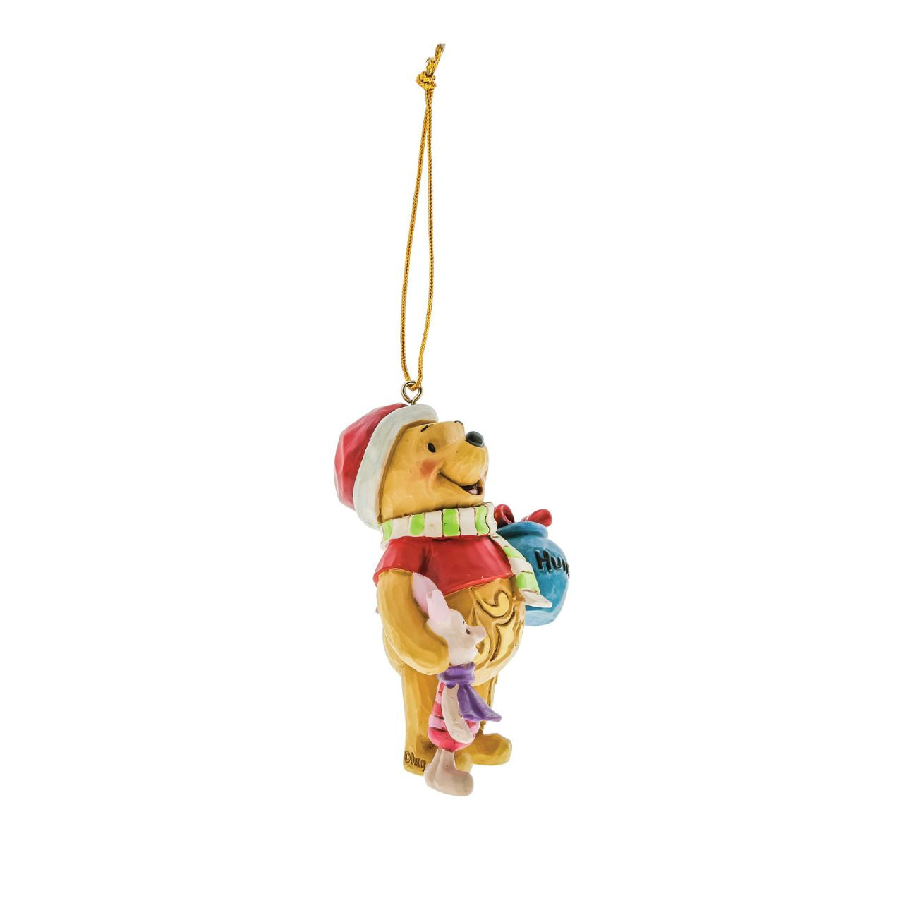 Add some friendship to your Christmas tree this season with Winnie the Pooh and Piglet. Designed by award-winning artist and sculptor Jim Shore. The hanging ornament is made from cast stone. Product is supplied in branded gift packaging.