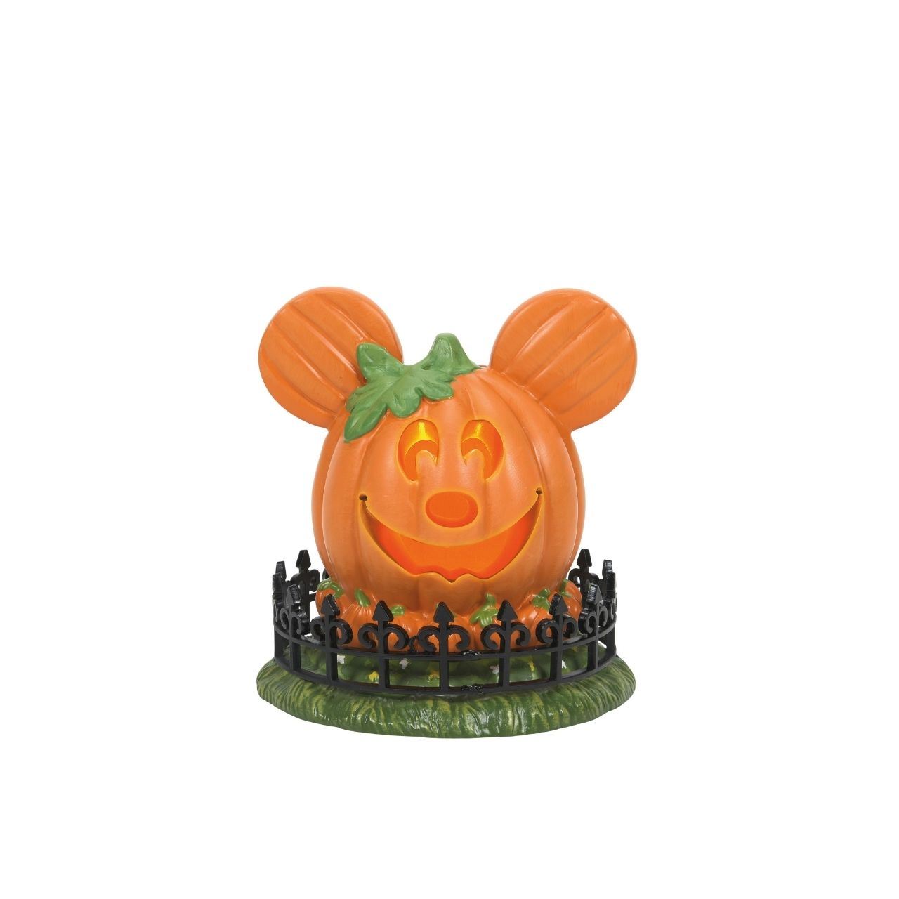 This large lit pumpkin is the perfect center to your Disney Village display. The jack-o-lantern's smiling face welcomes all to the fall festivities.