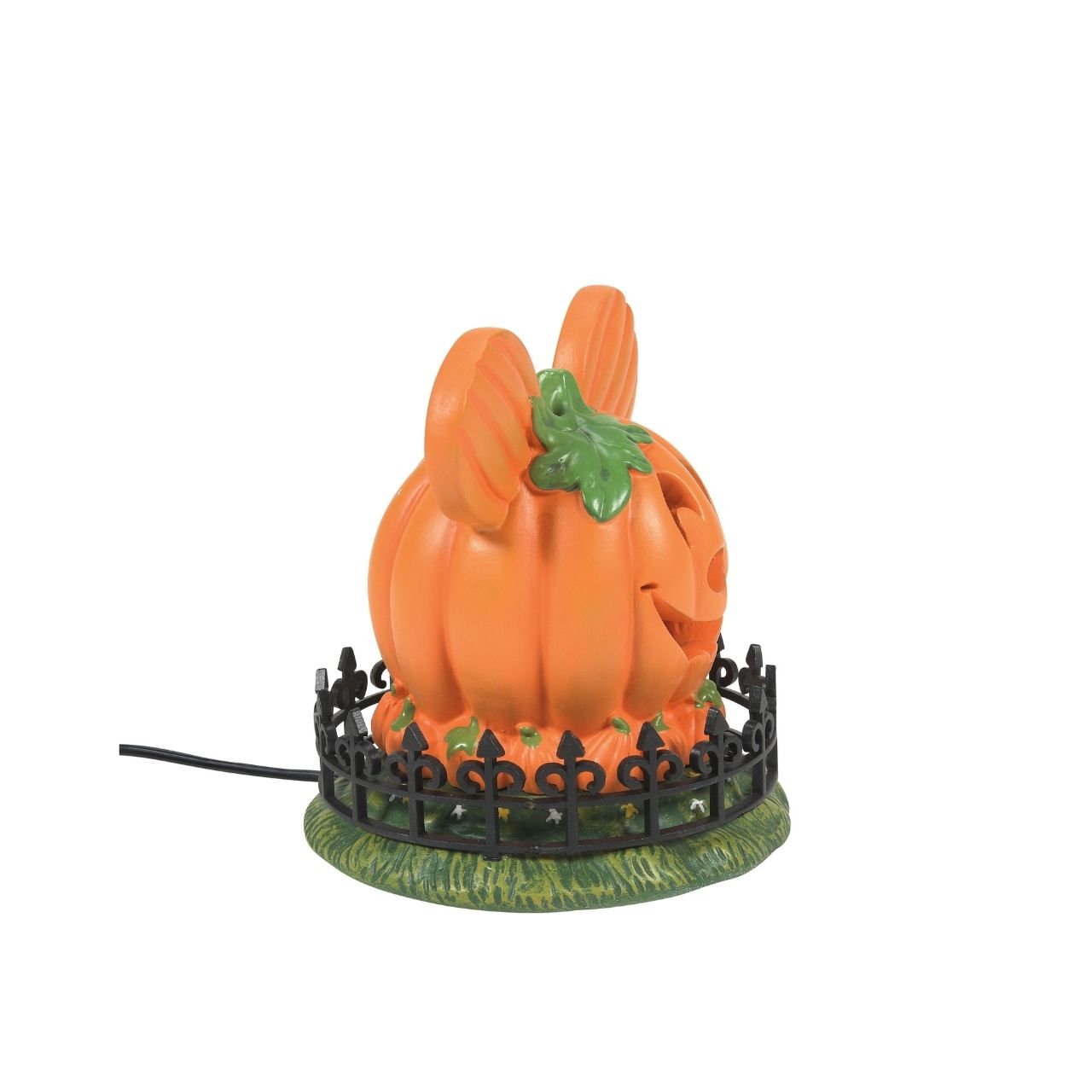 This large lit pumpkin is the perfect center to your Disney Village display. The jack-o-lantern's smiling face welcomes all to the fall festivities.