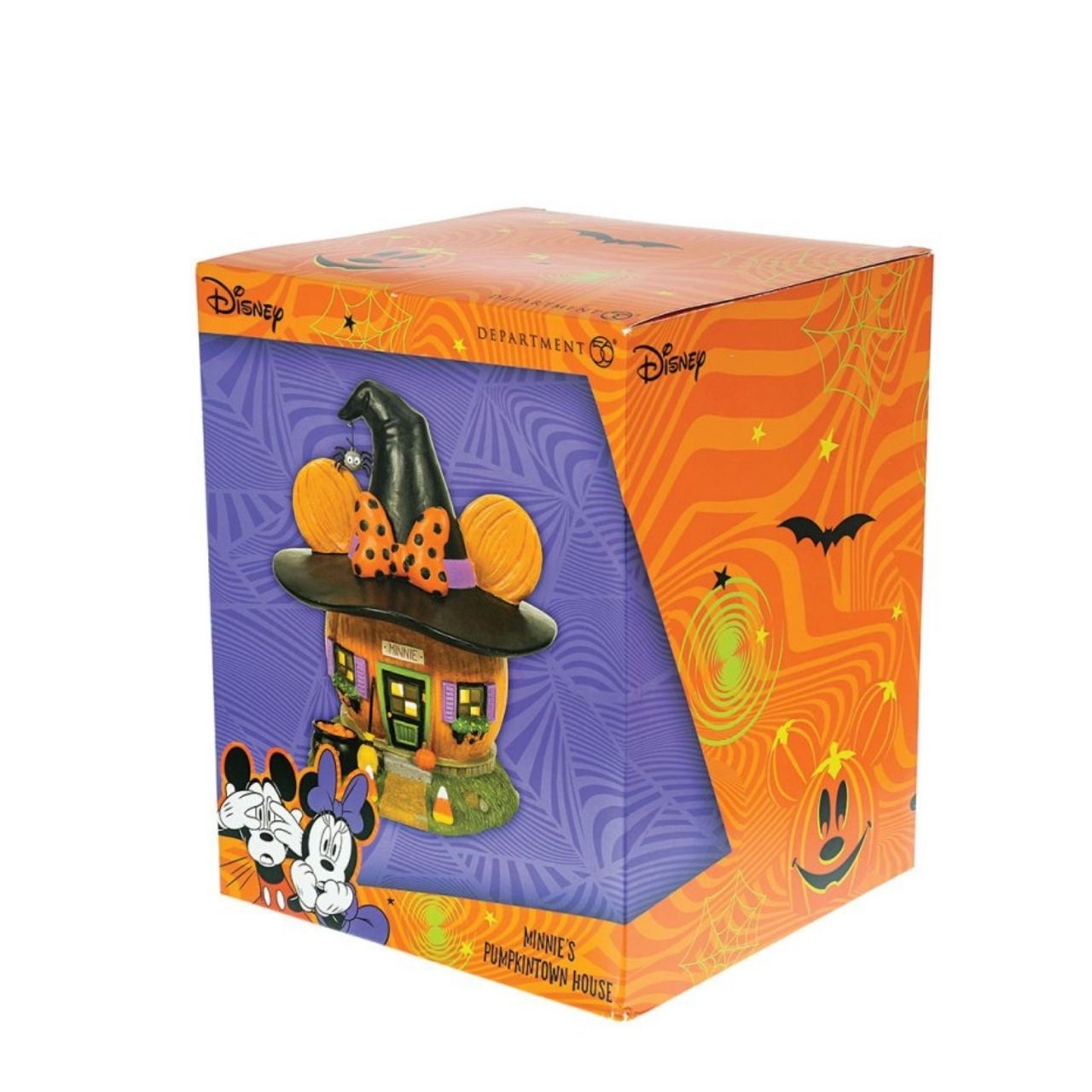 Wearing a jaunty witch's hat and her signature polka-dotted bow, Minnie's Pumpkin Town House is ready for the season!