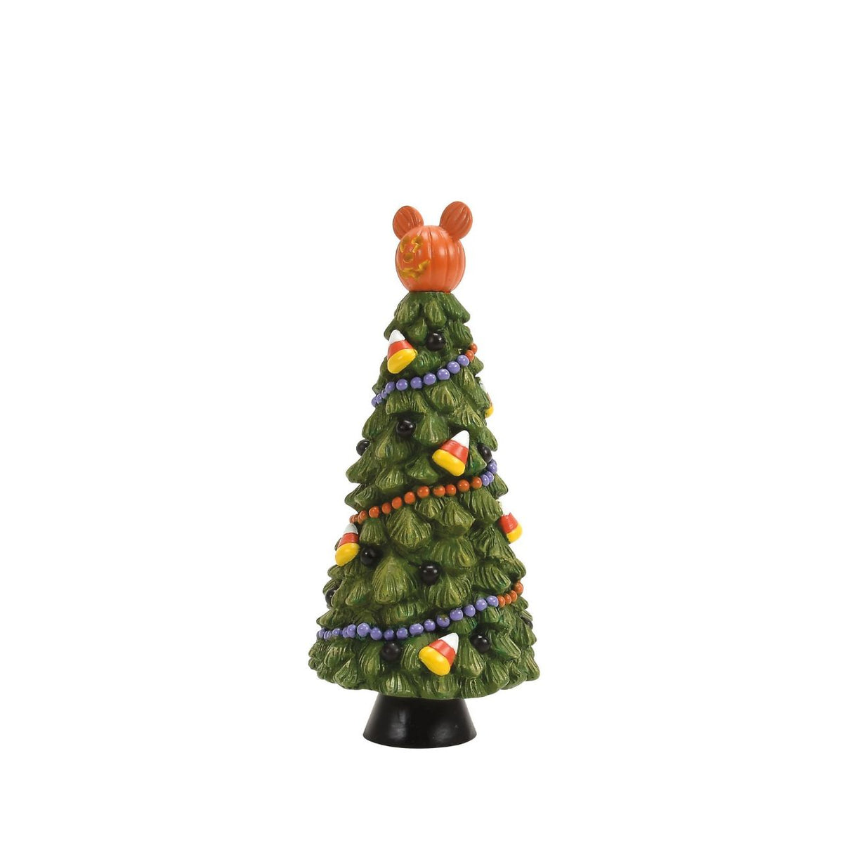 Playfully decorated with colourful candy corn and a perfect Mickey shaped pumpkin at the top of the tree, it makes a spooktasic centrepiece in your Pumpkintown Village.