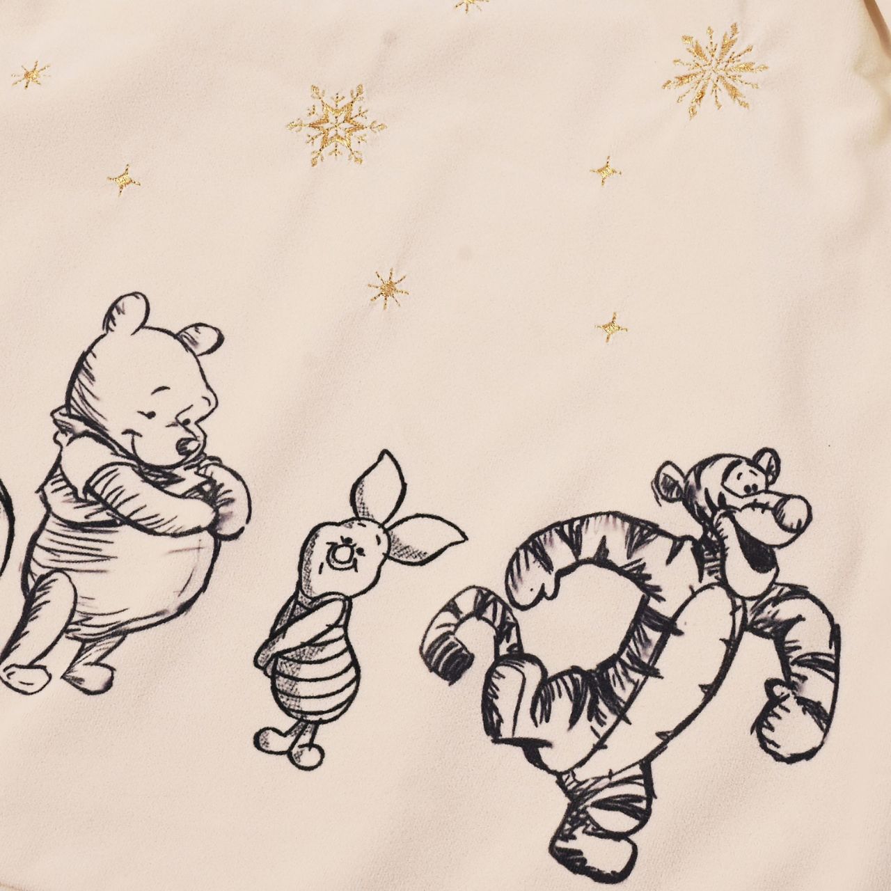 Disney Winnie the Pooh Xmas Sack  This sack features the most iconic characters from the family favourite book series, ideal for Winne the Pooh fans. Make Christmas morning a little more magical by storing their presents in this glitter-detailed sack.