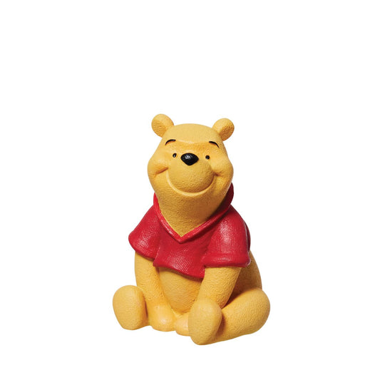 One of Disney's most beloved characters Winne the Pooh sits in an adorable pose. with incredible detail on Winnie the Pooh's shirt this is finished in a linen texture whilst his body has a velvetine texture. The perfect nursery décor.