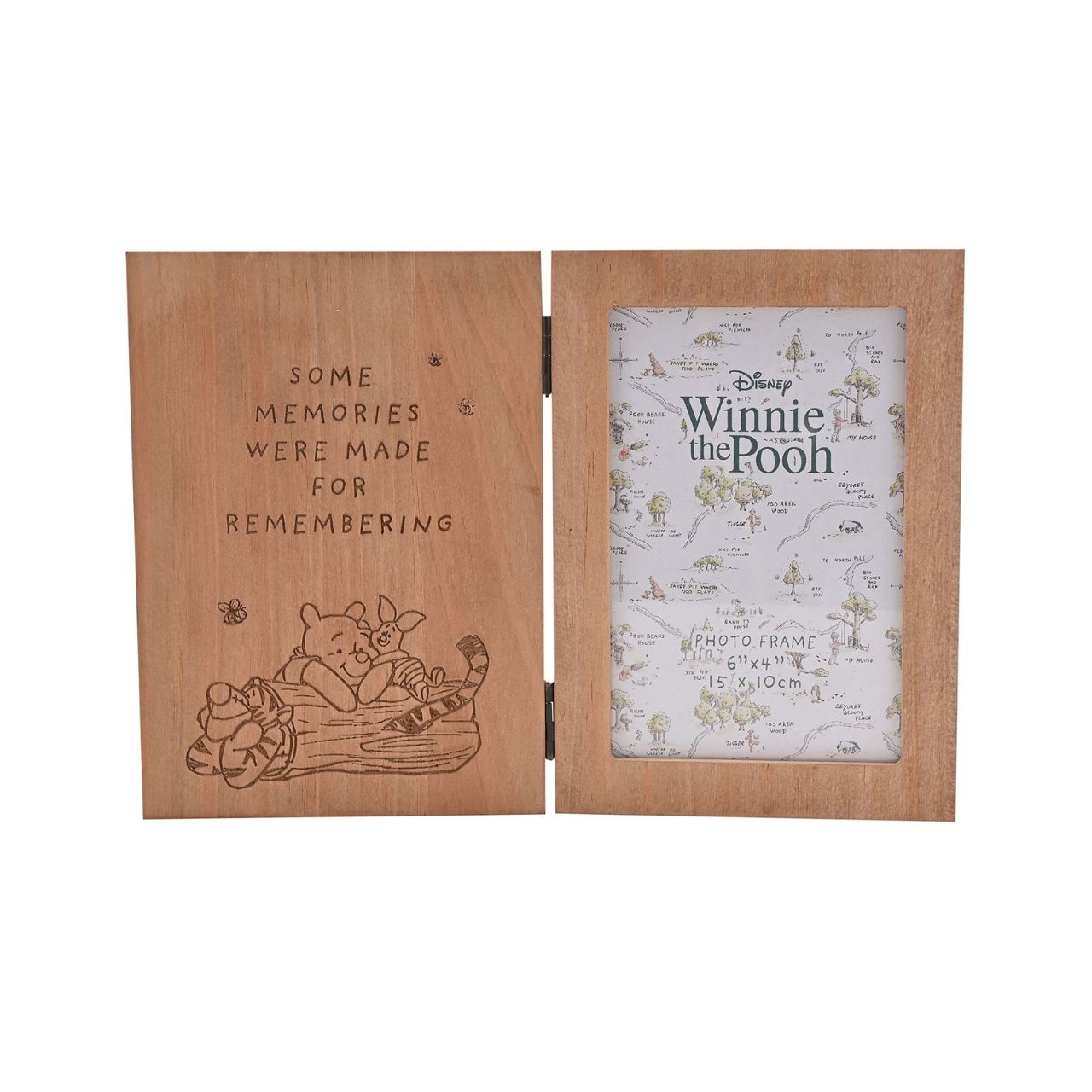 Featuring a charming engraved message and an adorable image of Pooh and friends. This wooden frame is a perfect gift to celebrate cherished memories with loved ones.
