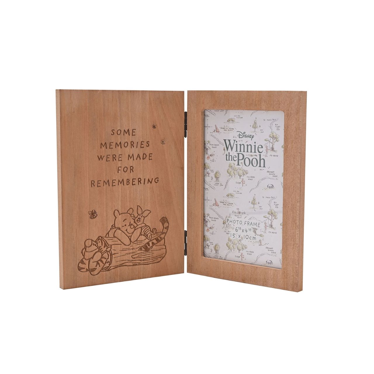 Featuring a charming engraved message and an adorable image of Pooh and friends. This wooden frame is a perfect gift to celebrate cherished memories with loved ones.