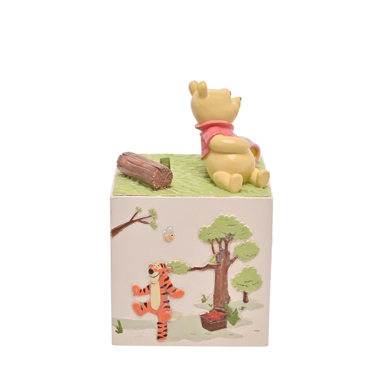 This white money box features the instantly recognisable Winnie the Pooh characters and brightens up saving for a rainy day. Based on the works of A.A.Milne and E.H.Shepard, the characters personalities are readily on display to see.