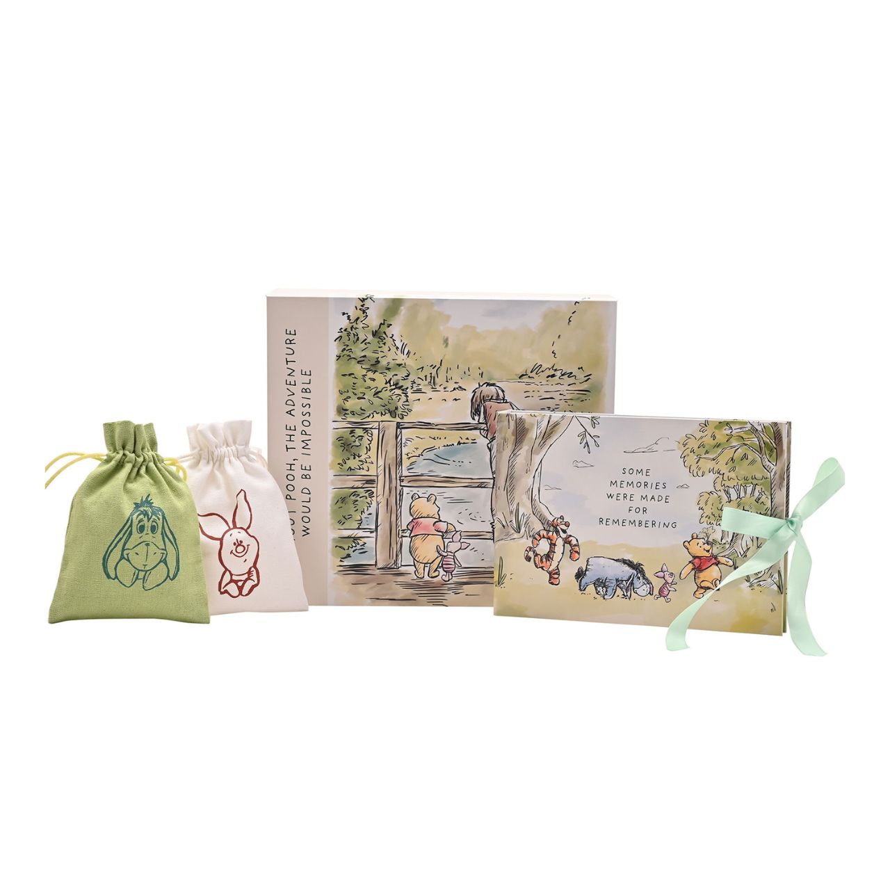 Celebrate the enchanting world of Winnie the Pooh with this delightful keepsake box from DISNEY, perfect for preserving cherished memories. The charming design features Pooh and his friends in a whimsical forest scene.