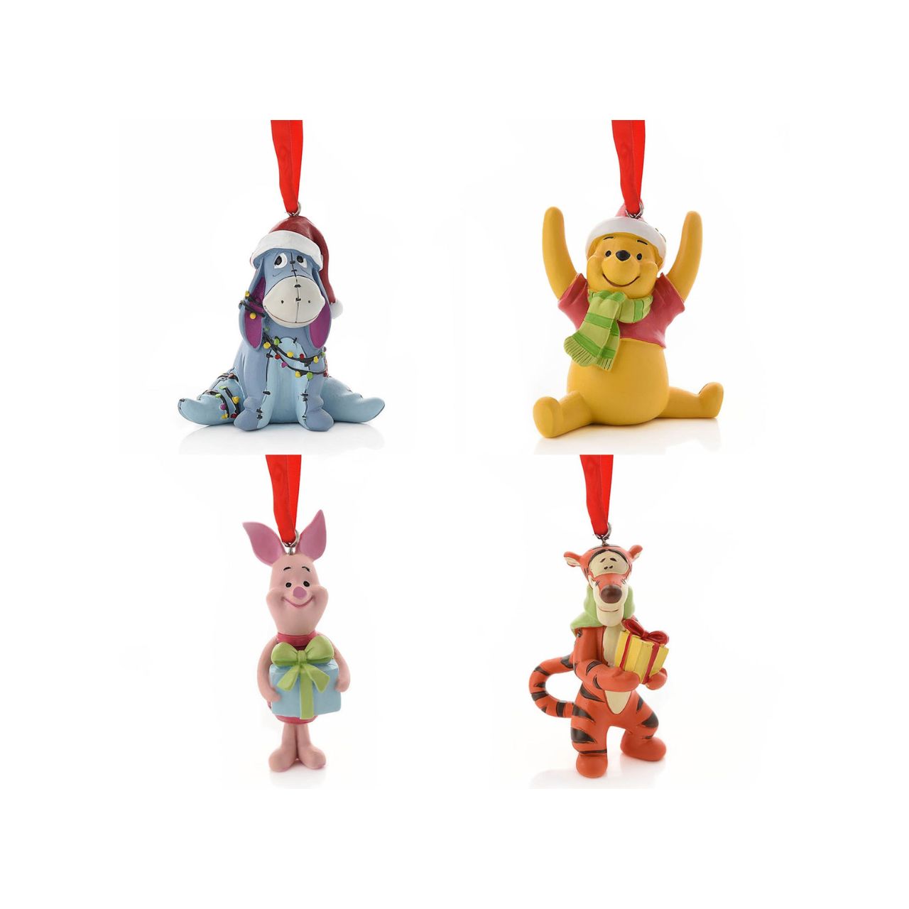 Bring some Disney magic to your Christmas tree with this adorable set of 4 Winnie the Pooh hanging decorations.