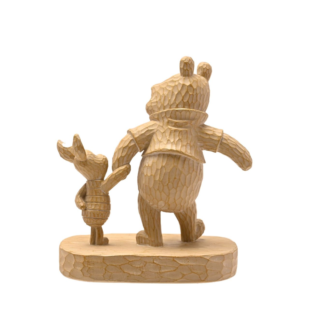 Winnie the Pooh Wood Effect Figurine "The Tiny Pitter Patter of Feet"  Bring some Disney magic to the life of your loved ones with this wonderful Pooh & Piglet figurine. Measures 12cms in height and has a width of 10cms.