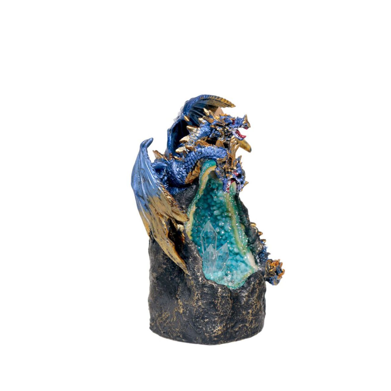 Elevate your meditation or relaxation space with the Dragon with Crystal Cave LED Backflow Incense Burner.