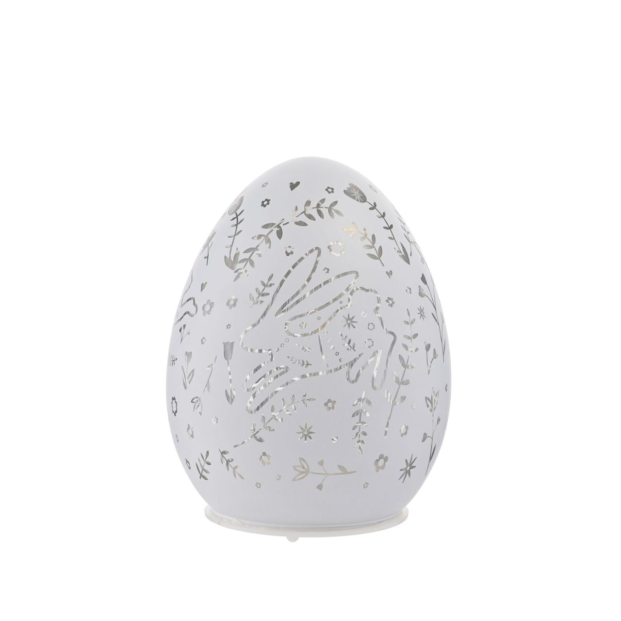 Add a touch of Easter charm to your décor with this LED battery-operated light. Shaped like an egg and adorned with a playful bunny design, this light illuminates to project a delightful springtime pattern