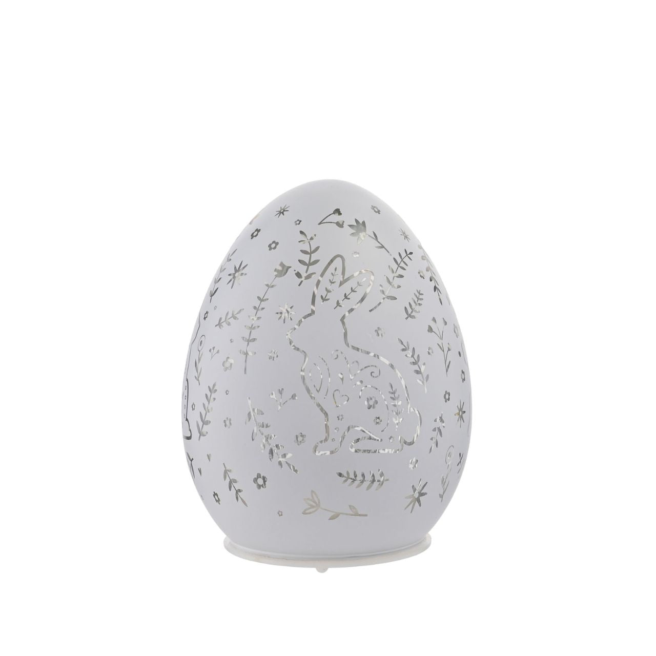 Add a touch of Easter charm to your décor with this LED battery-operated light. Shaped like an egg and adorned with a playful bunny design, this light illuminates to project a delightful springtime pattern