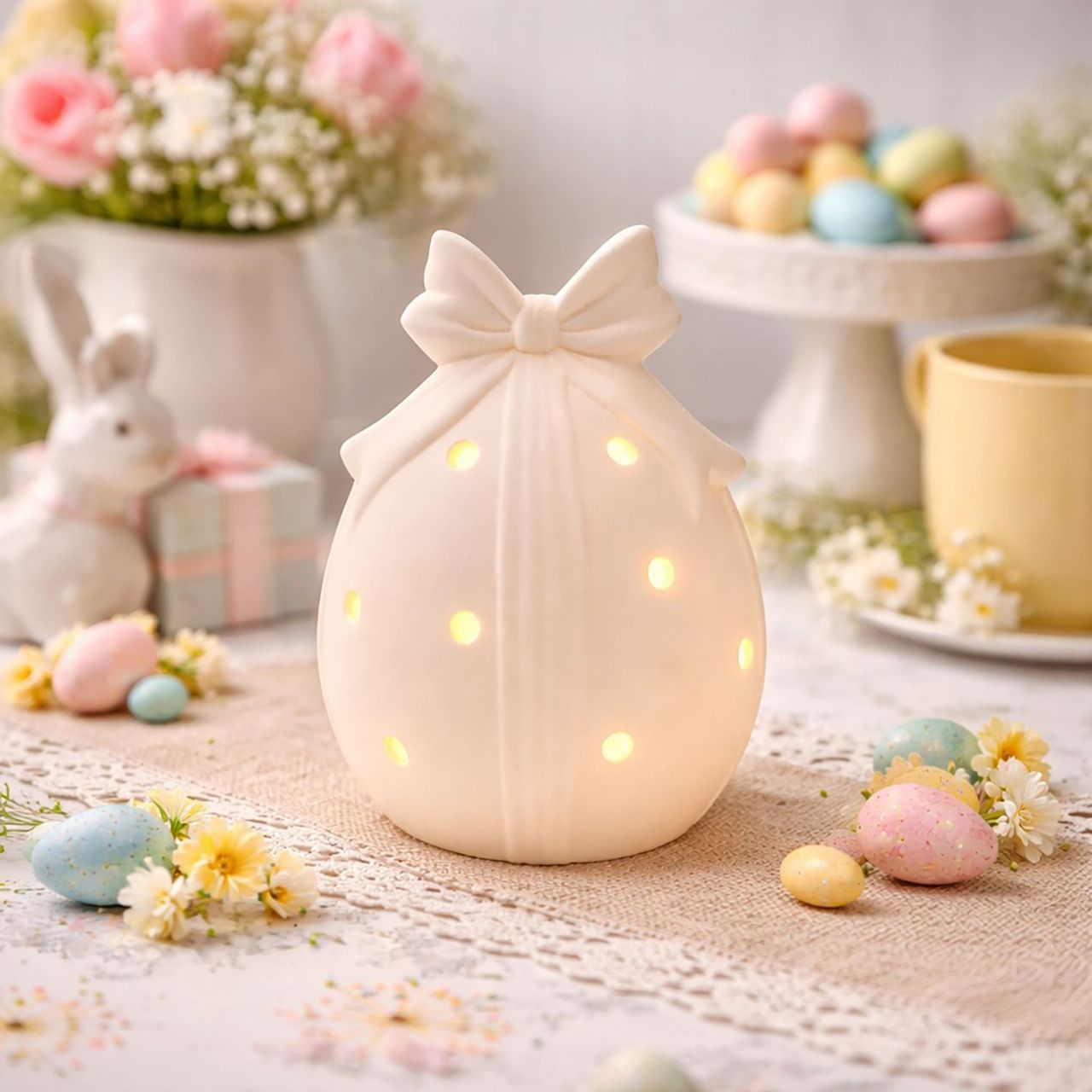 The Eggs-traordinary Gifting Co LED Egg Ornament Medium is a seasonal LED accent for Easter ranges and spring windows.