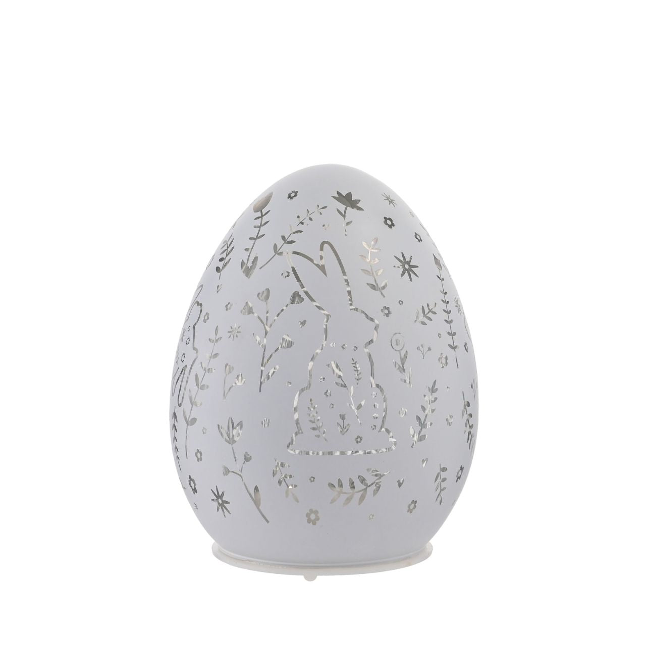 Add a touch of Easter charm to your décor with this LED battery-operated light. Shaped like an egg and adorned with a playful bunny design, this light illuminates to project a delightful springtime pattern