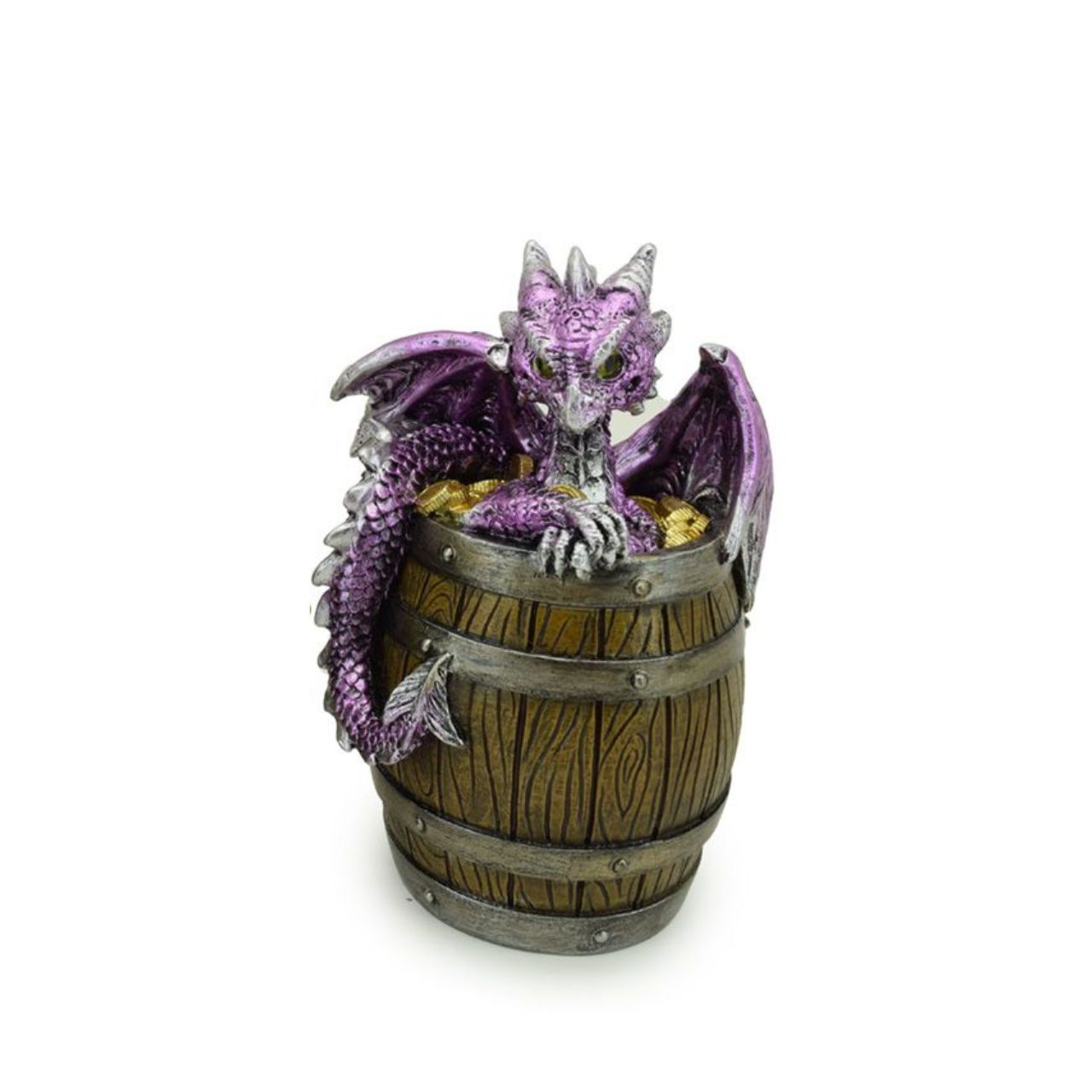 Introduce your child to the mystical world of dragons with Puckator's Elements Baby Dragon in Treasure Barrel. Made with intricate details, this collectible piece is perfect for imaginative play and adds a touch of magic to any room. Crafted with quality materials, it will be treasured for years to come.