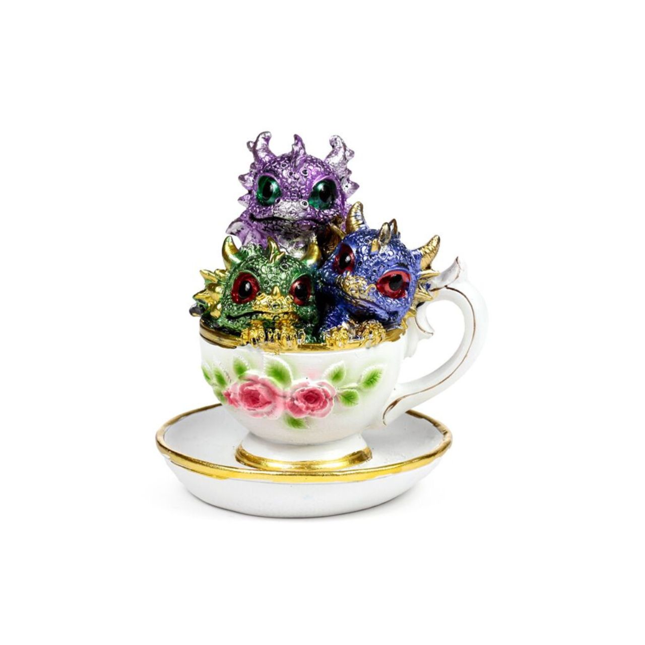 Discover the Elements Baby Dragon Teacup, a finely crafted piece that blends whimsical charm with elegant design.