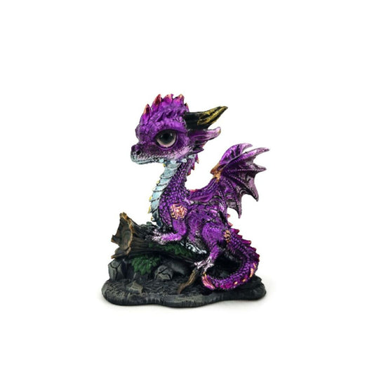 Discover the enchanting Elements Cute Baby Amethyst Woodland Dragon, crafted with exquisite detail and a delicate amethyst hue.