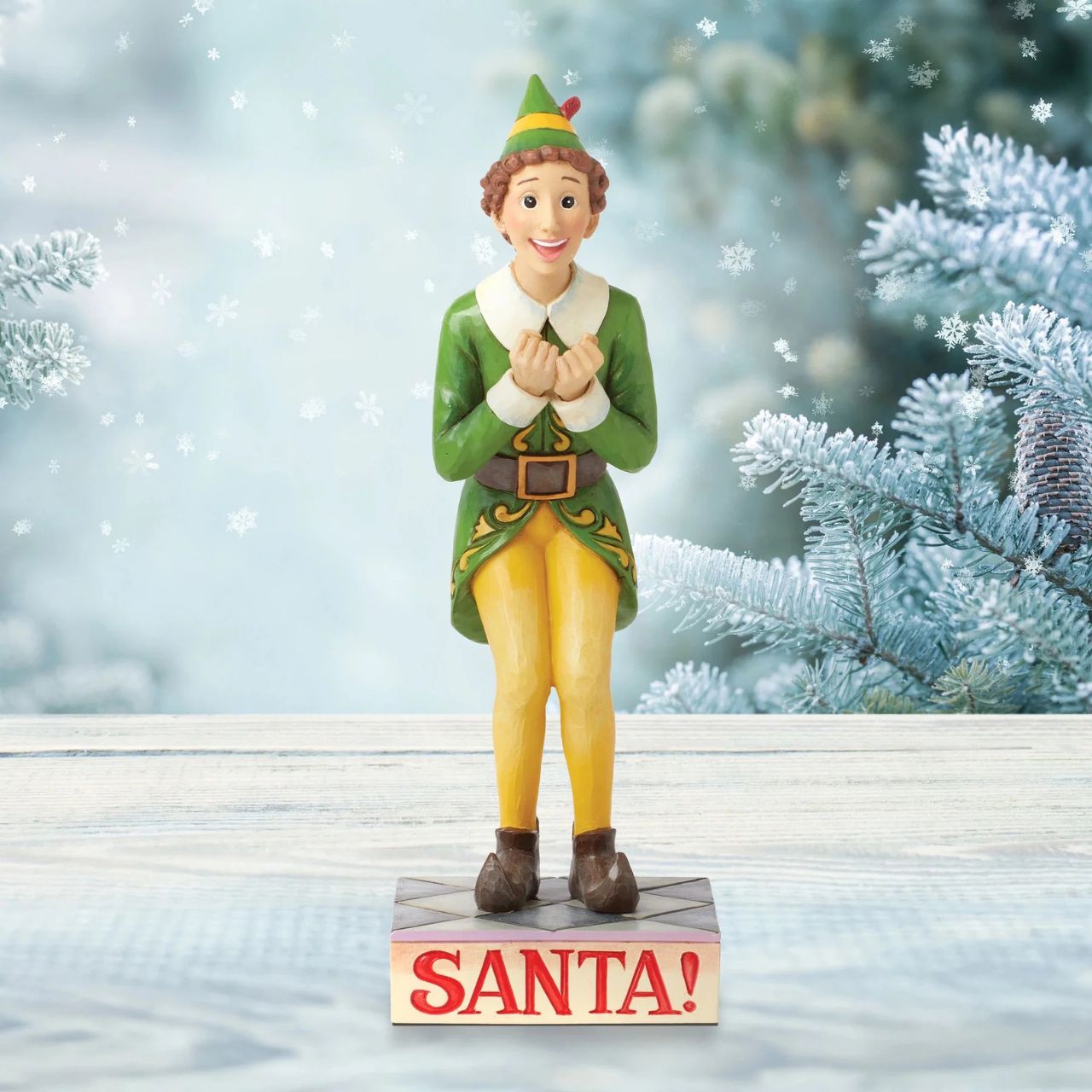 Taken from the iconic Elf movie, this piece has been created to recreate a scene but with a Jim Shore twist. Hand painted and hand carved, this is the perfect figurine for any film fan or those who just love to watch Elf each Christmas.
